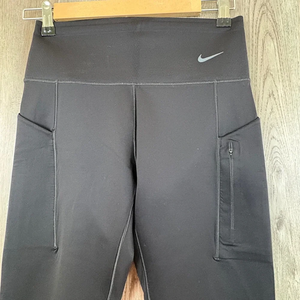 Nike Go Dri-FIT Firm Support High Waisted Leggings Womens Medium Black DQ5636